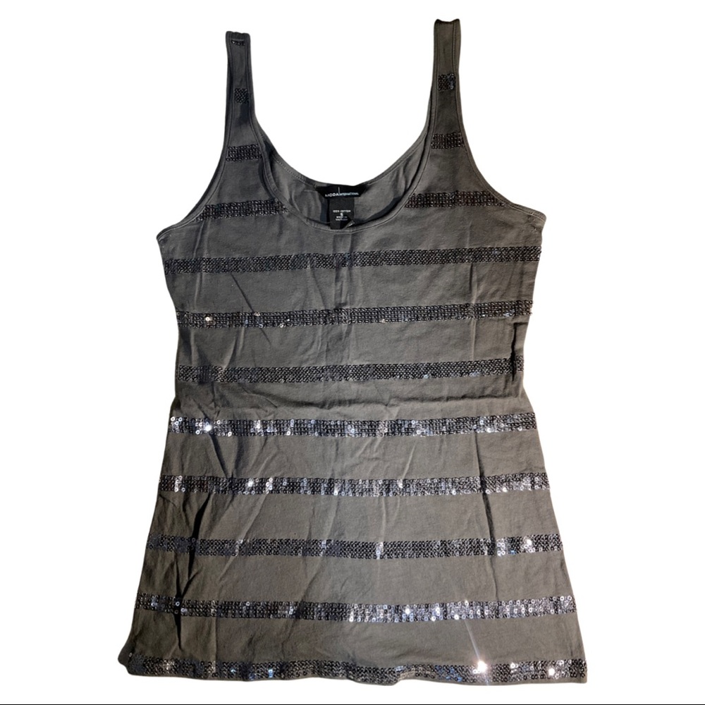 Gray sequin tank top by Moda International size S